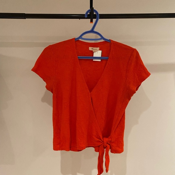 Madewell Texture & Thread Wrap-Tie Top - Picture 2 of 7